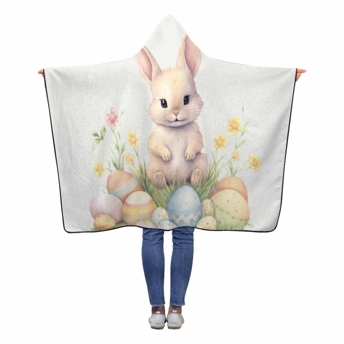 Easter Bunny Awd1342  Hooded Blanket 60"x50"