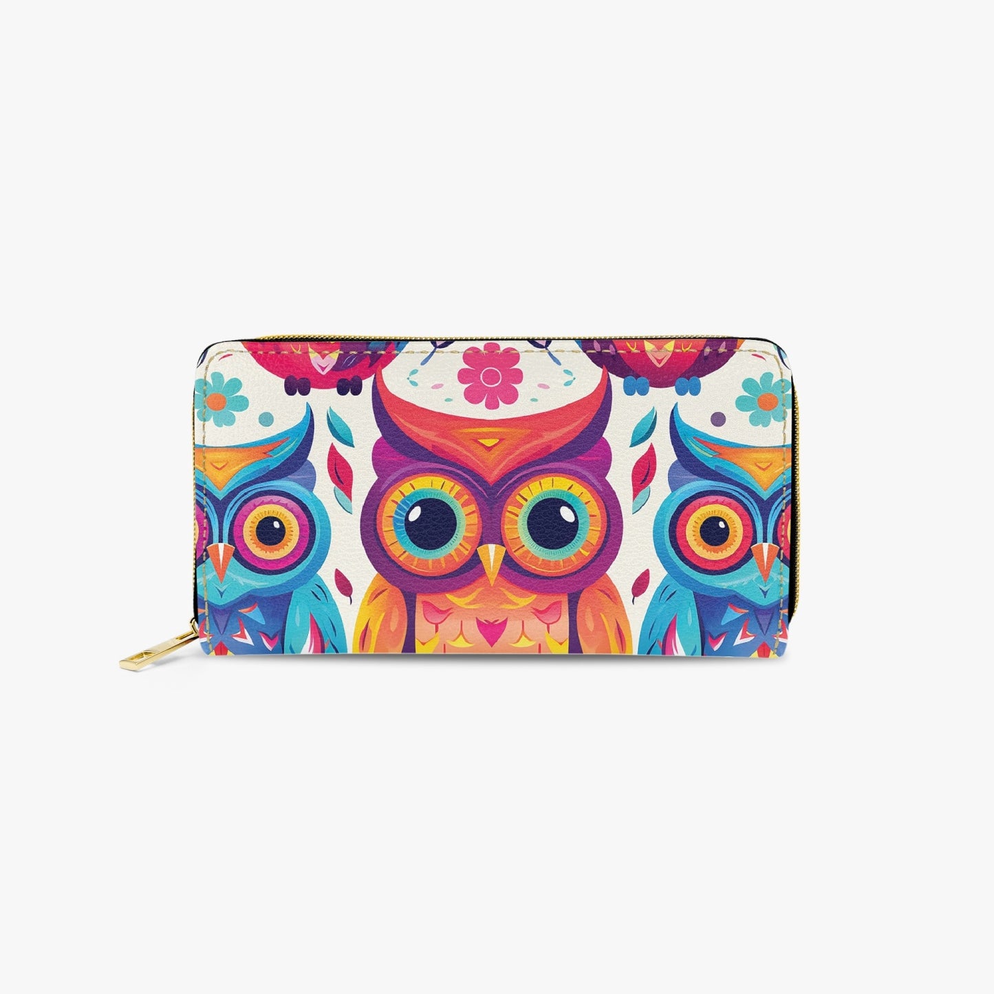 Long Type Zipper Purse - Owl