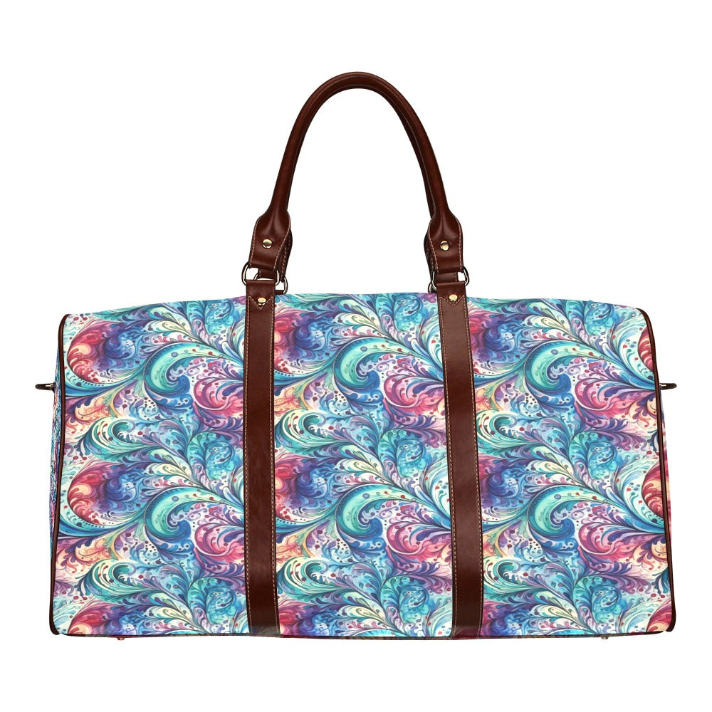 Rainbow Paisley Waterproof Travel Bag/Small (Model 1639)
