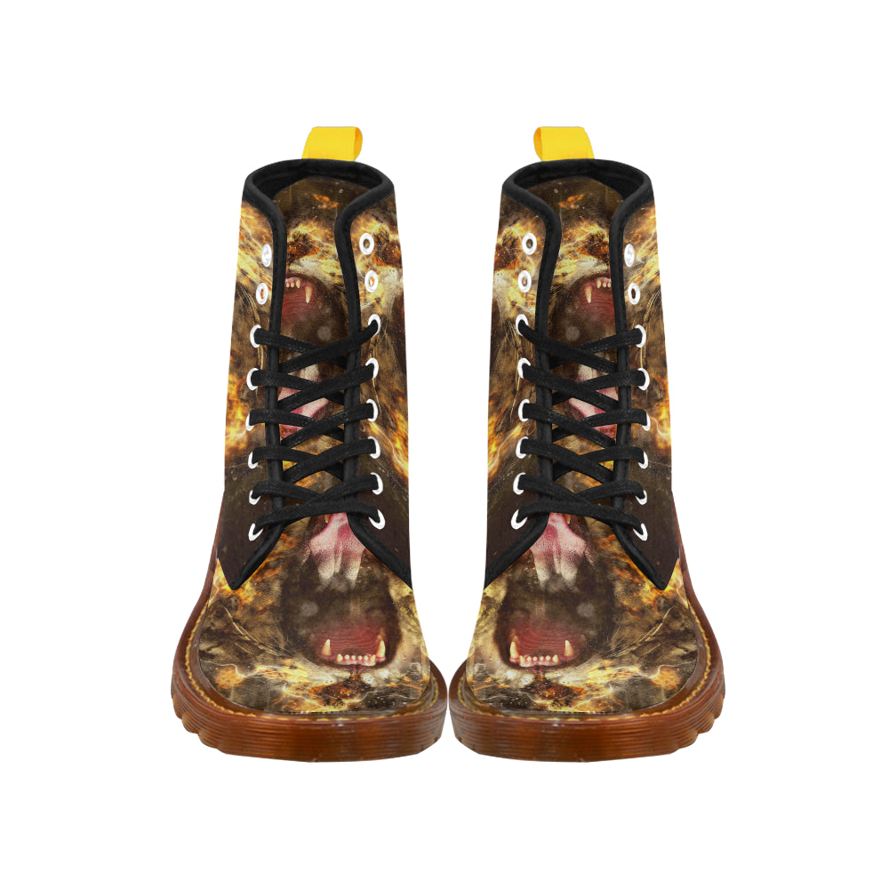 Lion the King of beasts honey Martin Boots For Men Model 1203H