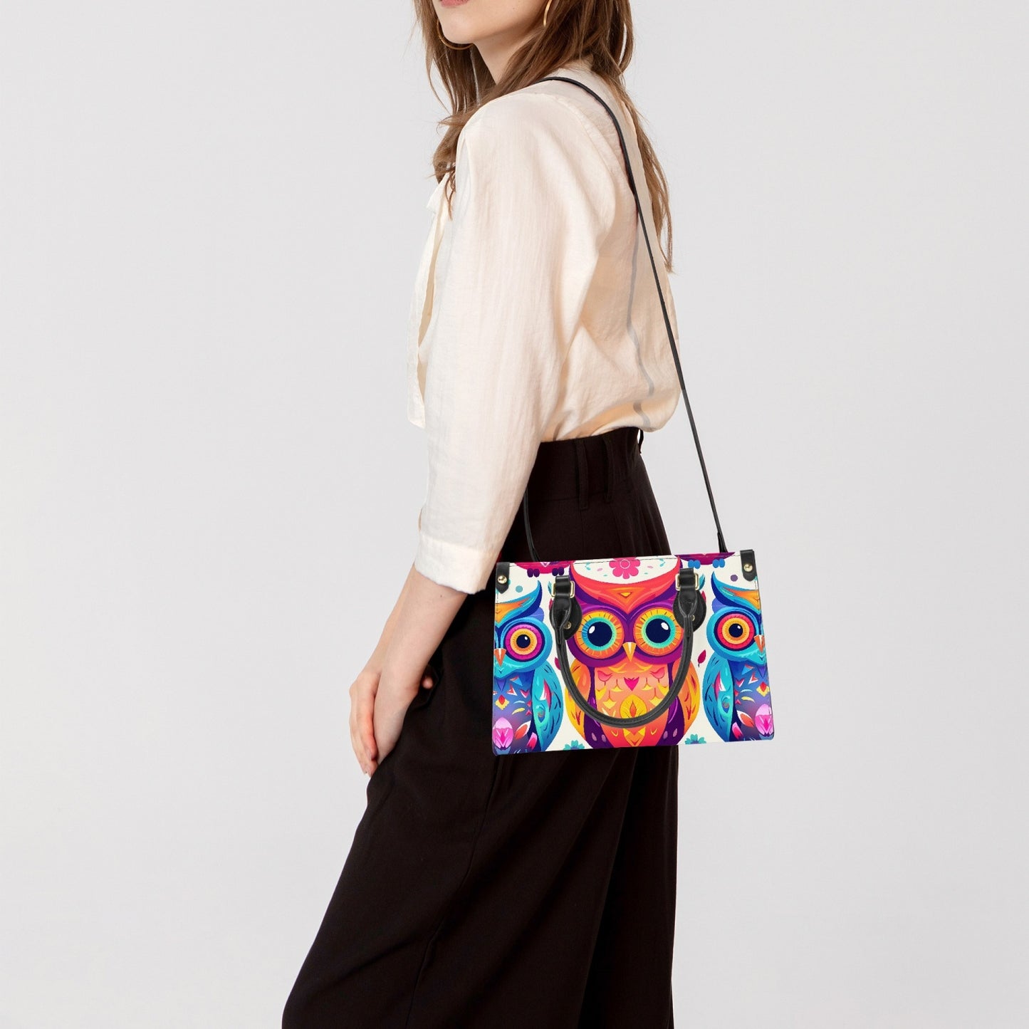 Women's Tote Bag - Long Strap - Owls