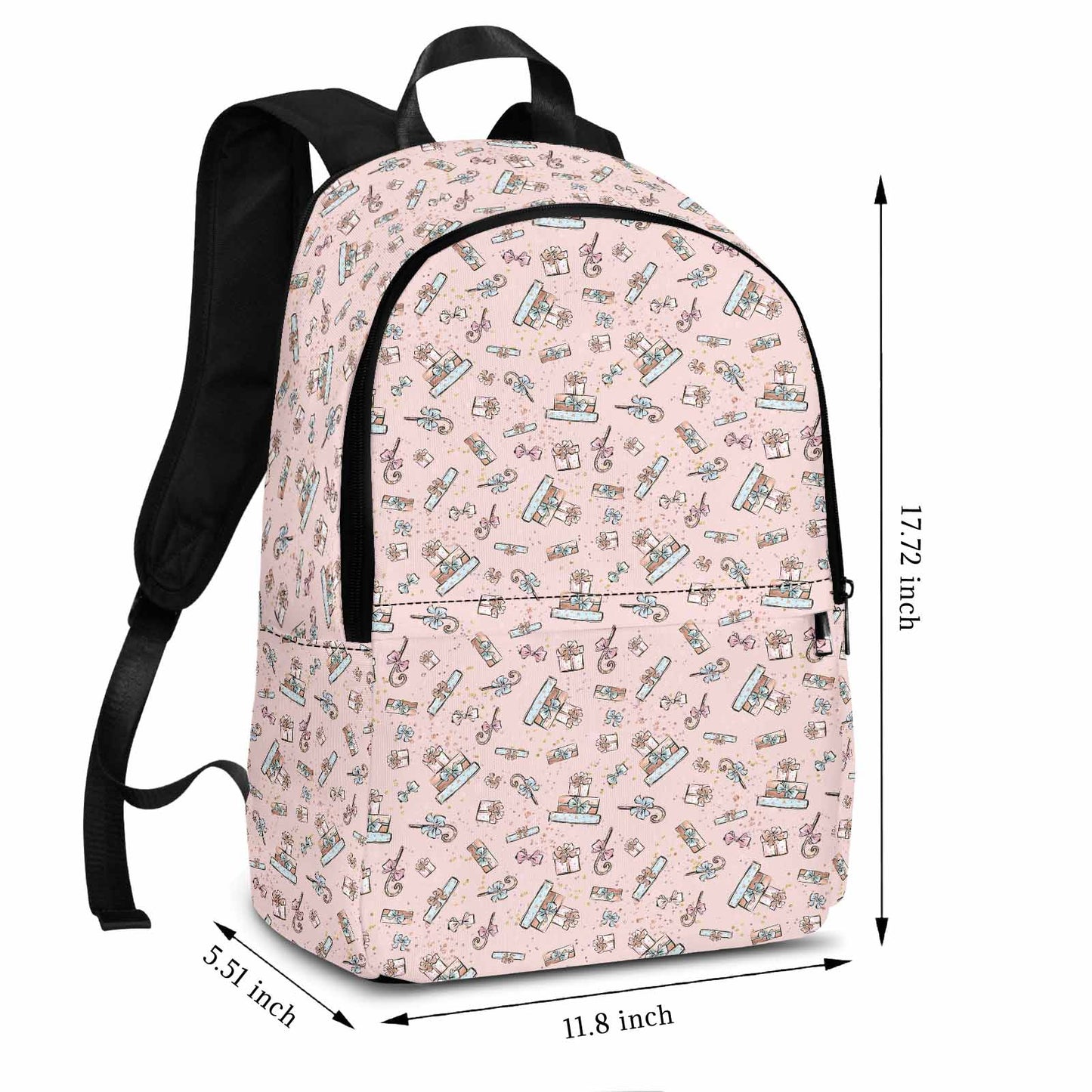 Pink Christmas Presents Adult Casual Backpack