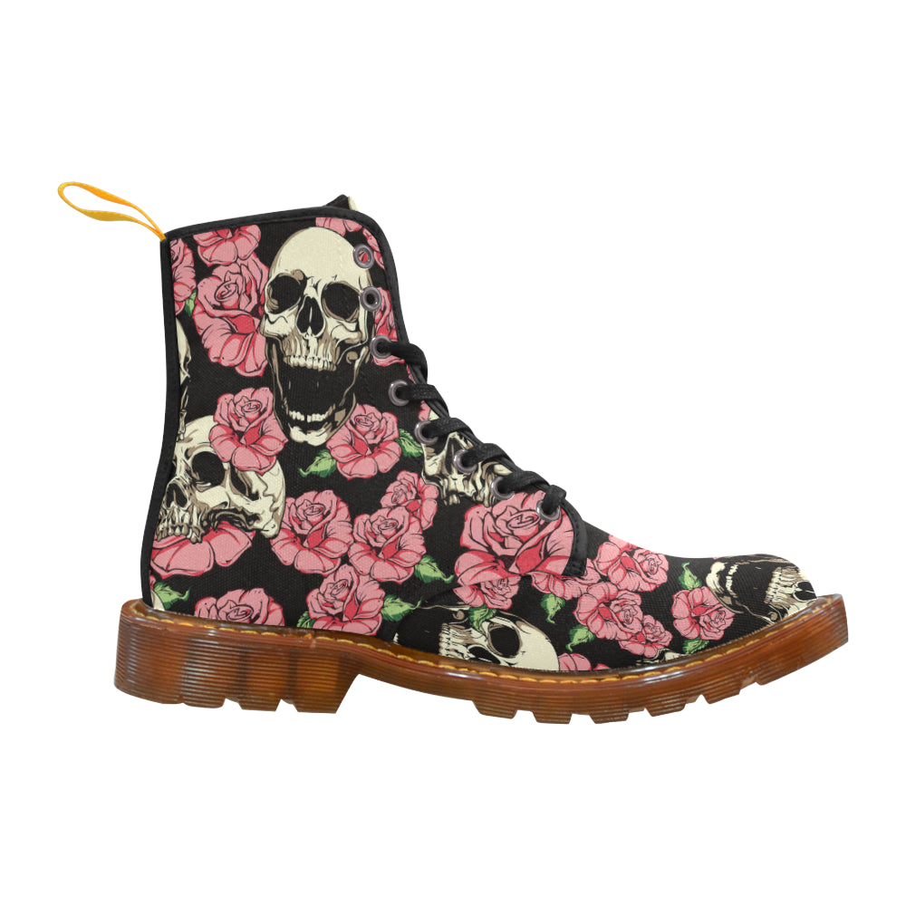 Little skull and rose Martin Boots For Women Model 1203H