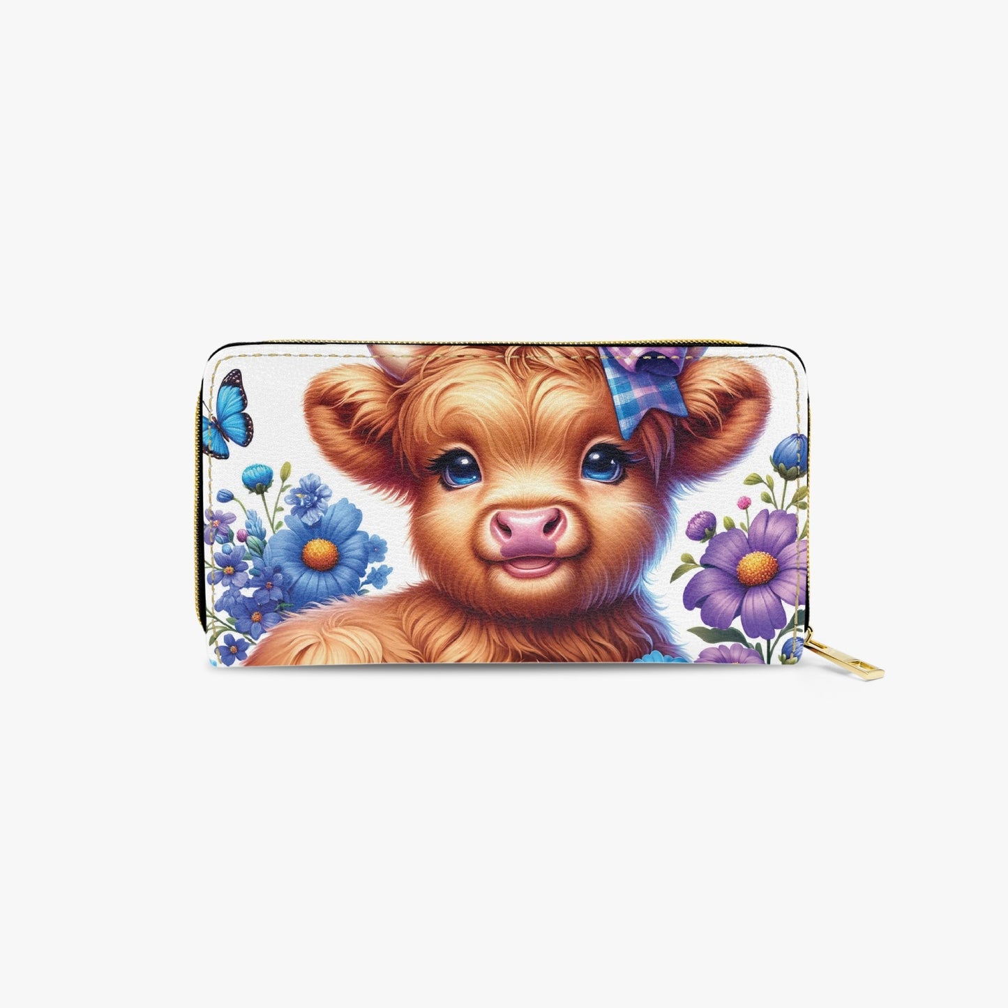 Long Type Zipper Purse - Highland Cow