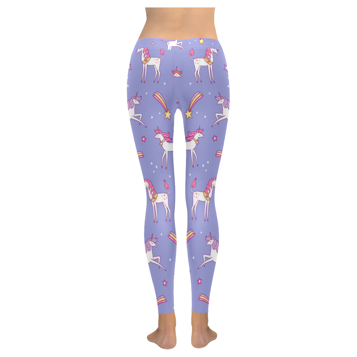 White unicorns Women's Low Rise Leggings (Invisible Stitch)