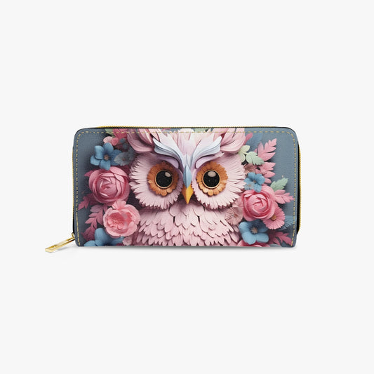 Long Type Zipper Purse - Owl