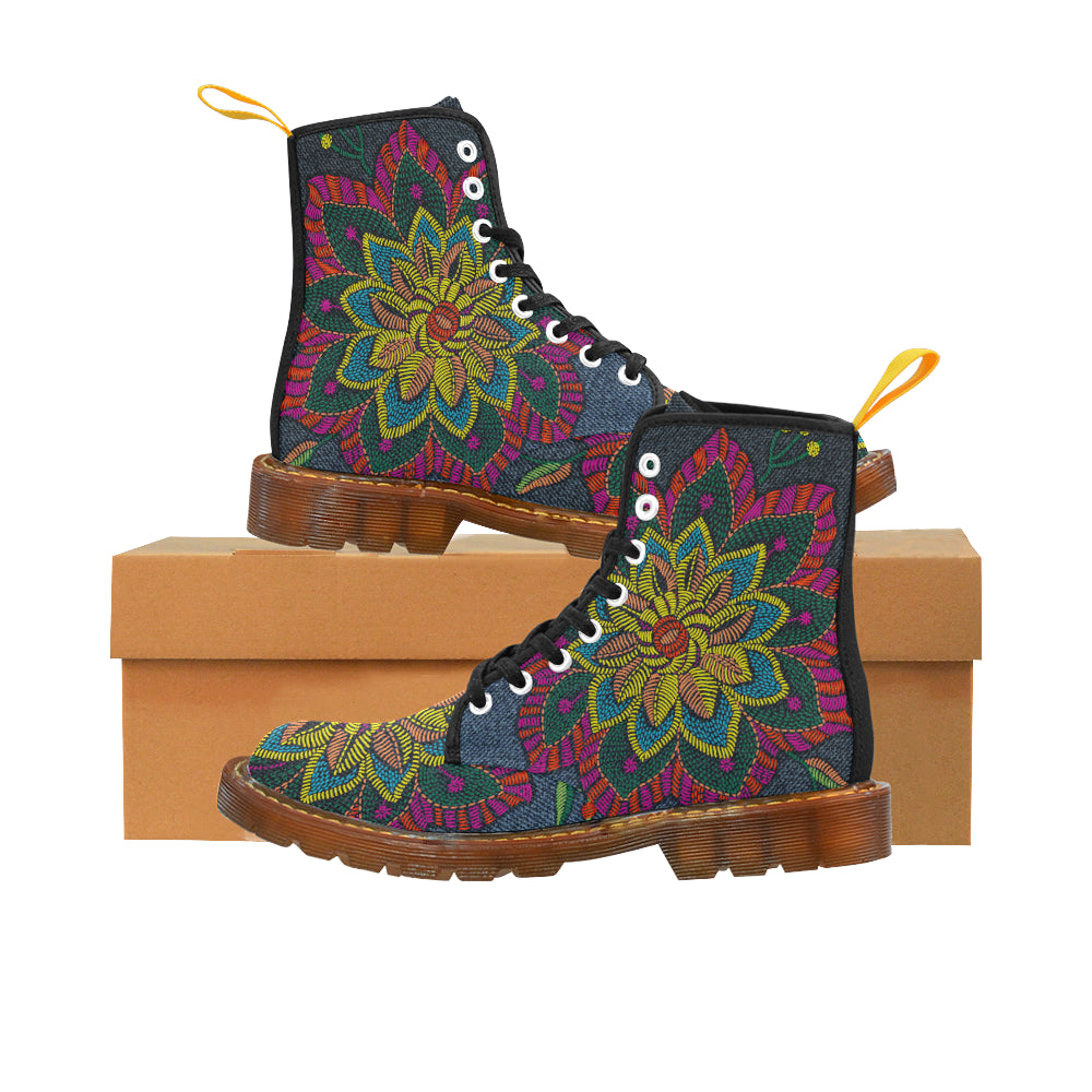 flower jeans Martin Boots For Women Model 1203H