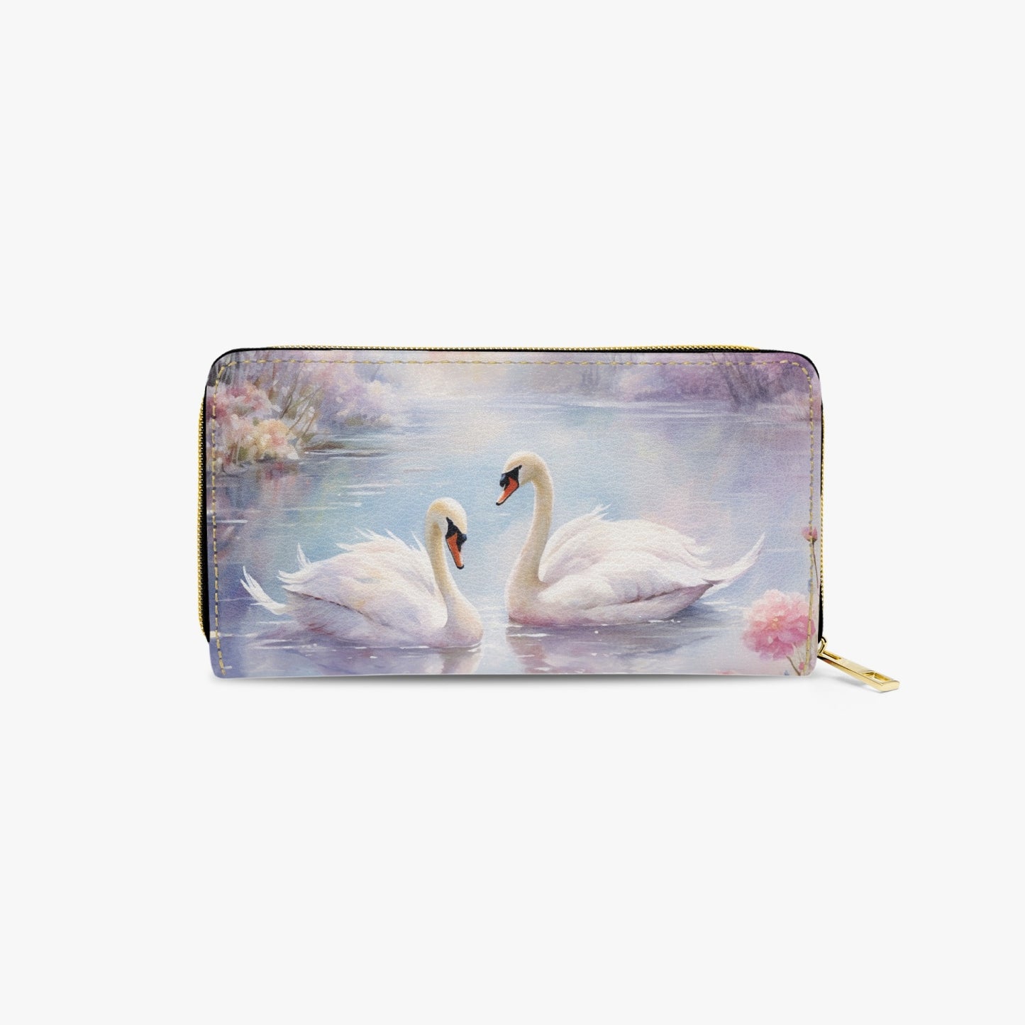 Long Type Zipper Purse - Swan