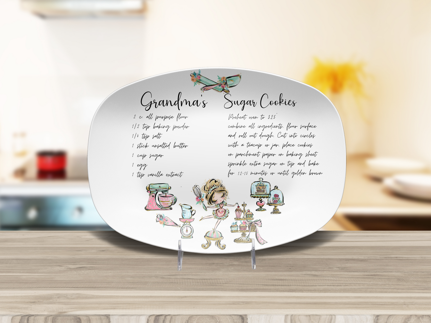 Personalised Handwritten Family Recipe Heirloom Roll it with Love Plate/Platter