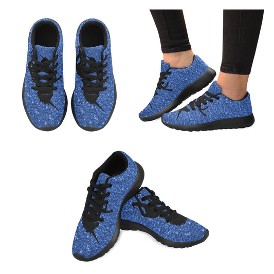 unicorn on blue glitter honey Women’s Running Shoes (Model 020)