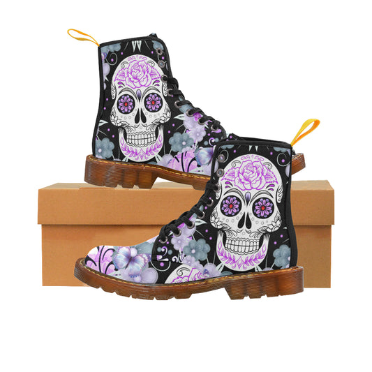 flower skull Martin Boots For Women Model 1203H