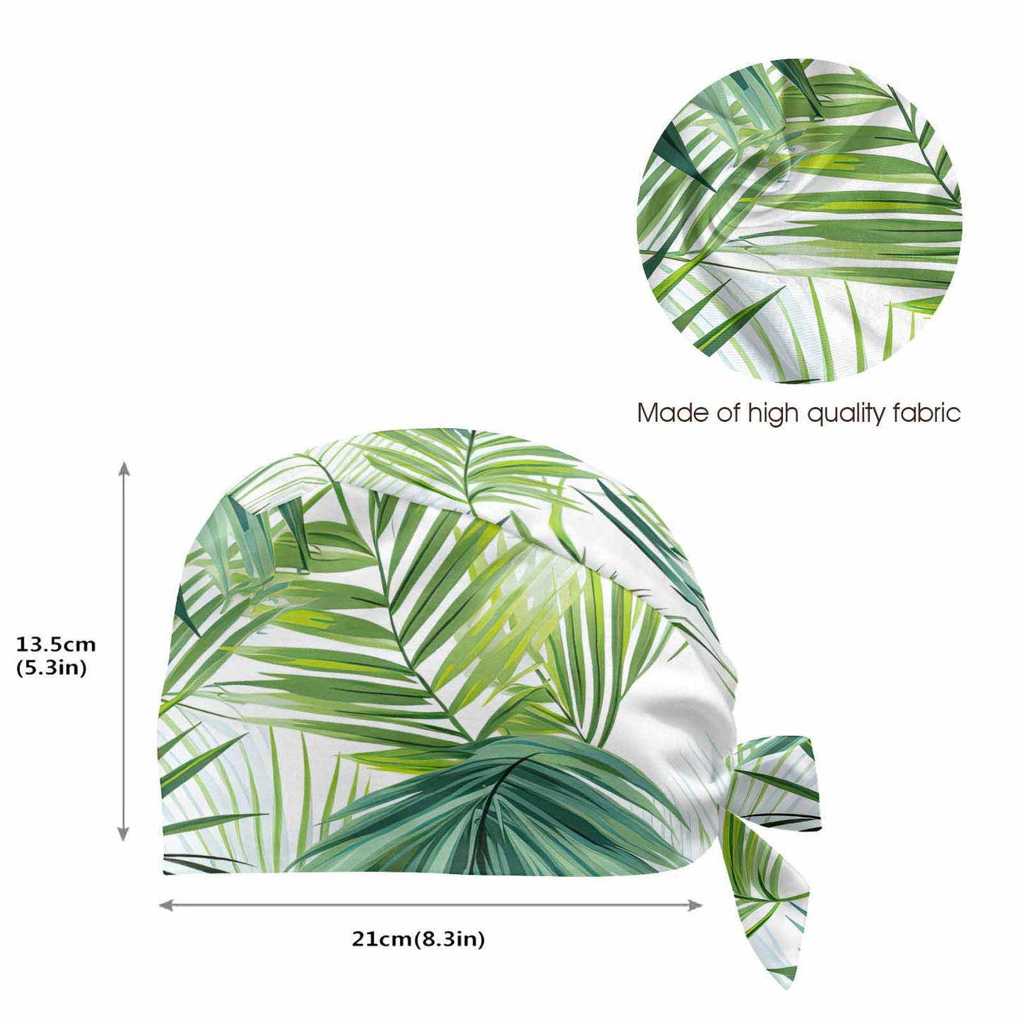 Tropical Palm Leaves Green  Scrub Cap