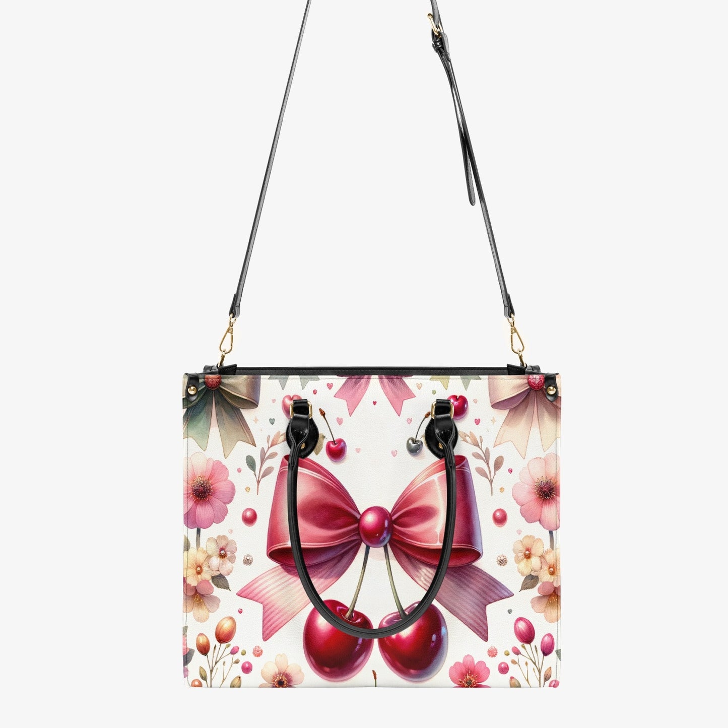 Women's Tote Bag - Ribbons and Cherries - Cherry Delight