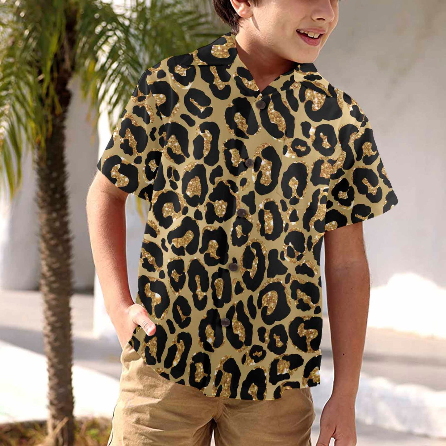 Animal print 4  Little Boys Hawaiian Shirt