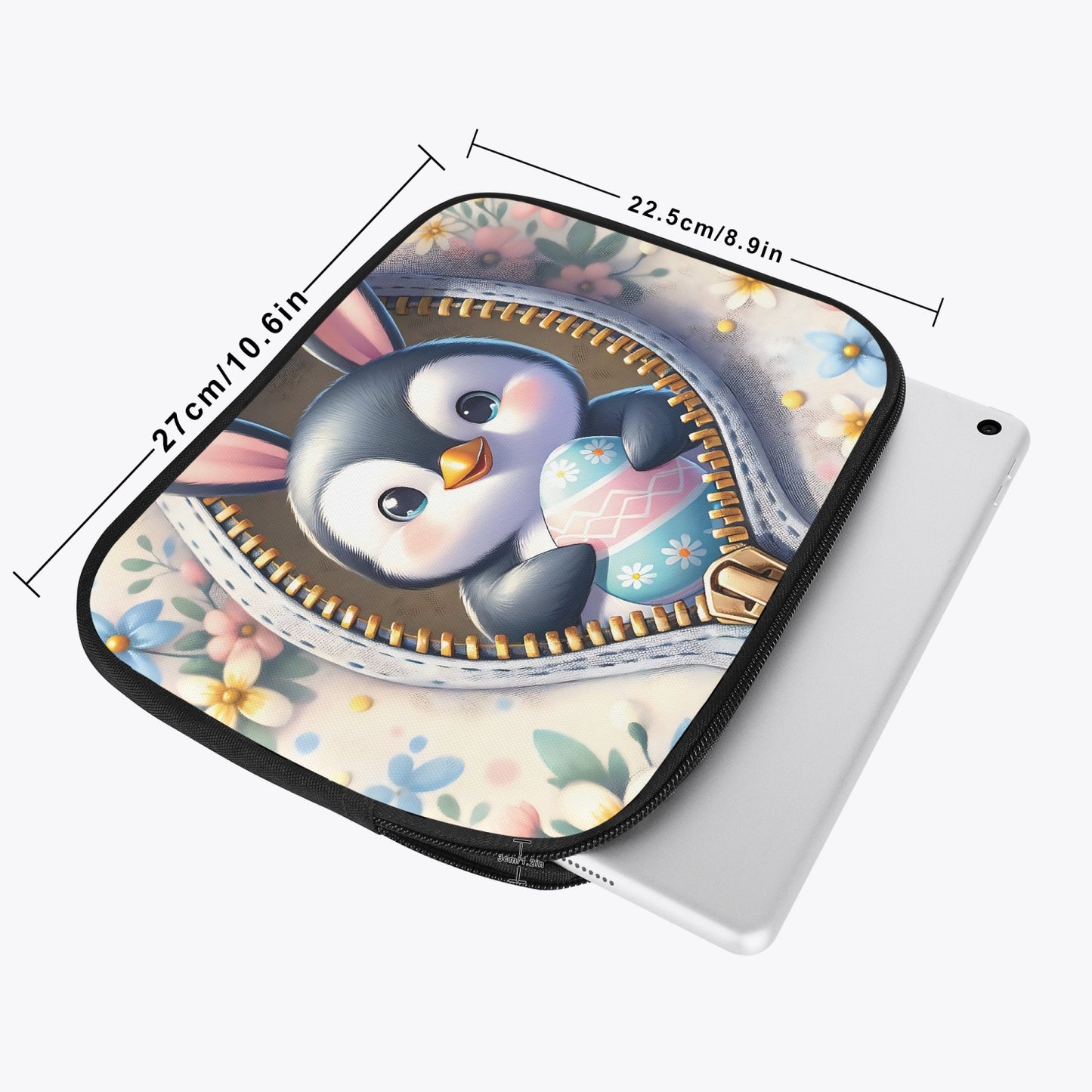 Tablet Sleeve - Easter - Penguin with Bunny Ears