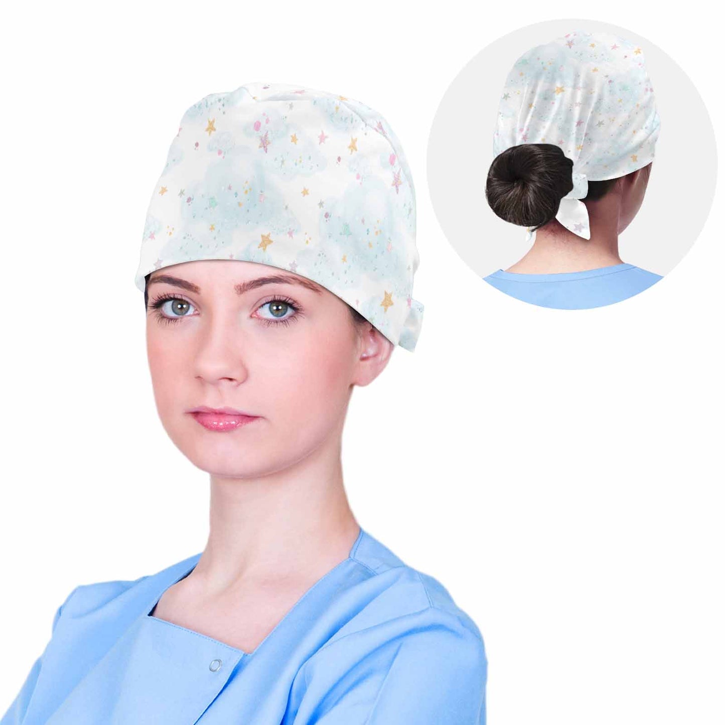 Nurse Scrub Cap Multi coloured Stars  Scrub Cap