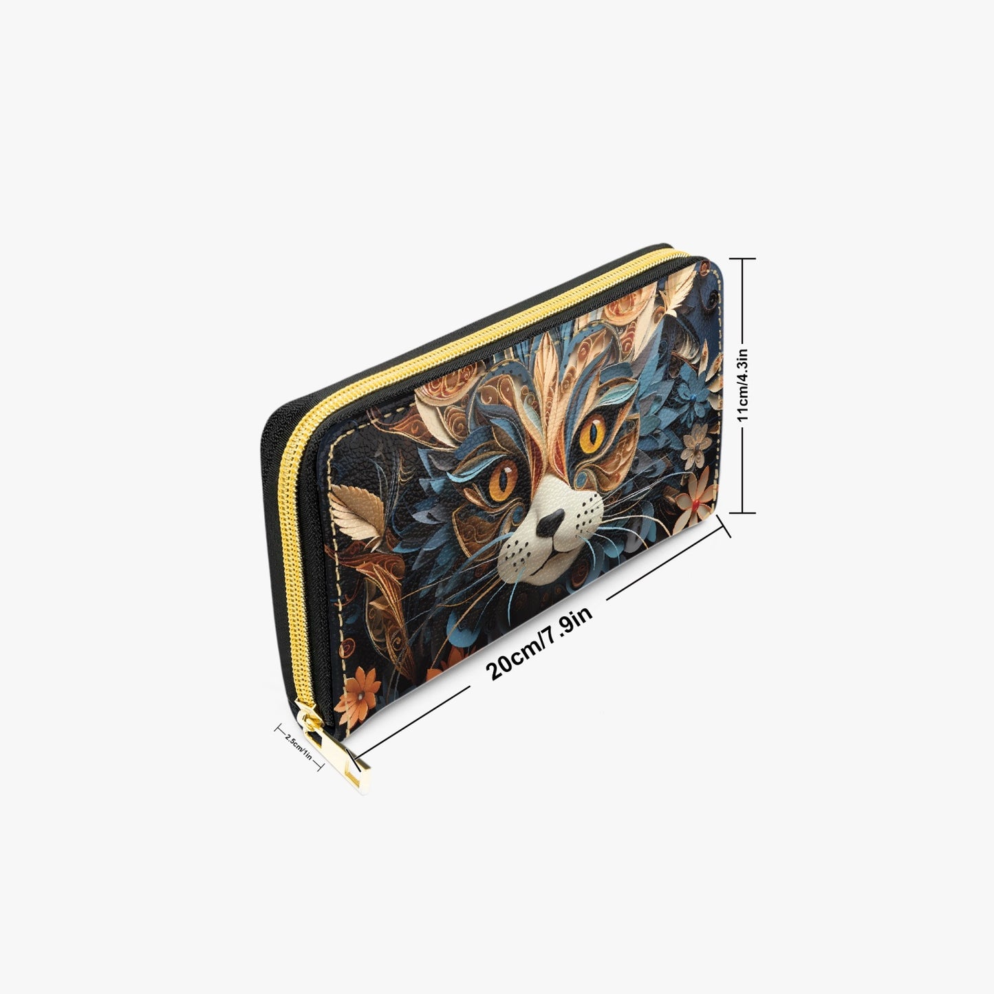 Long Type Zipper Purse - Cat