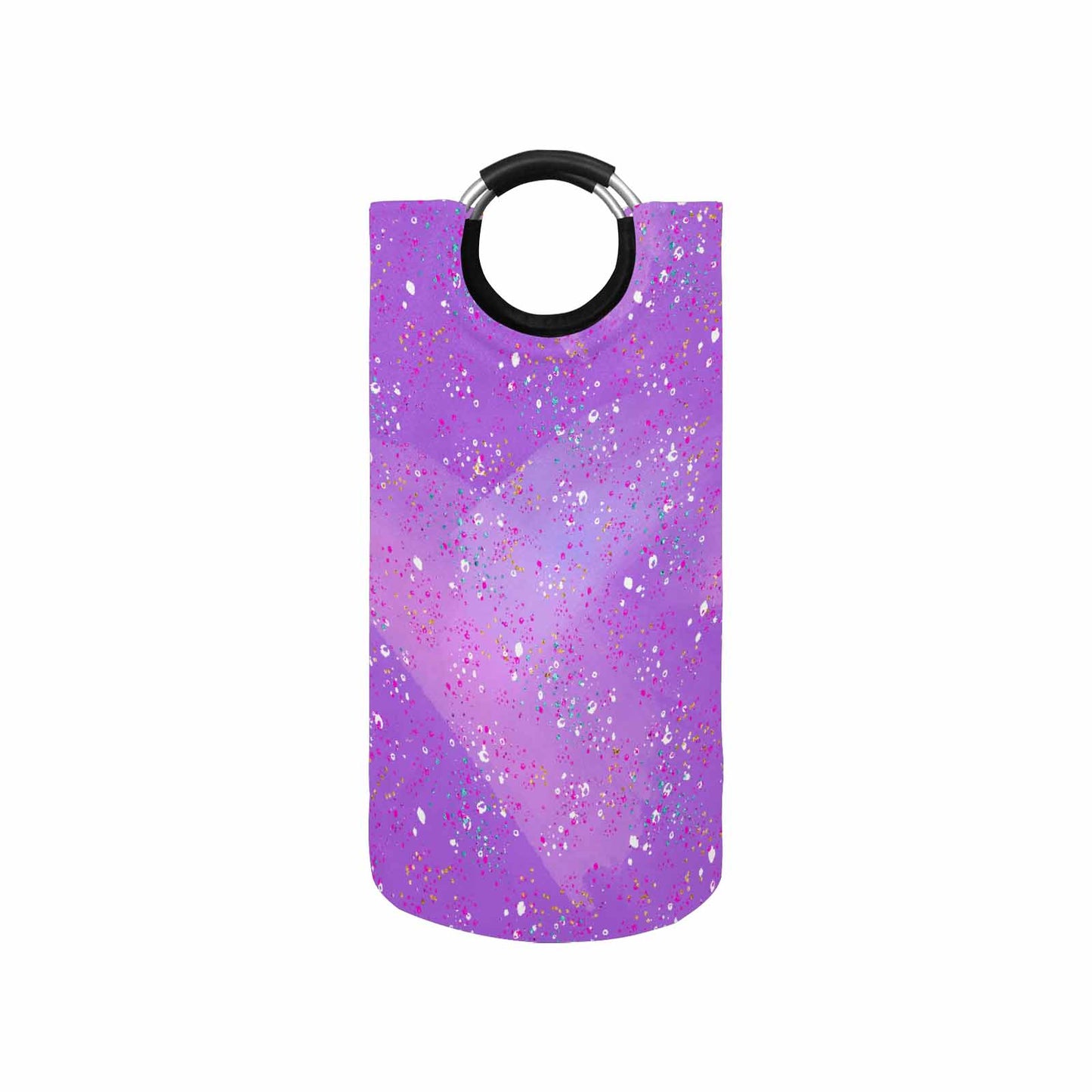 Purple Splash  Round Laundry Basket