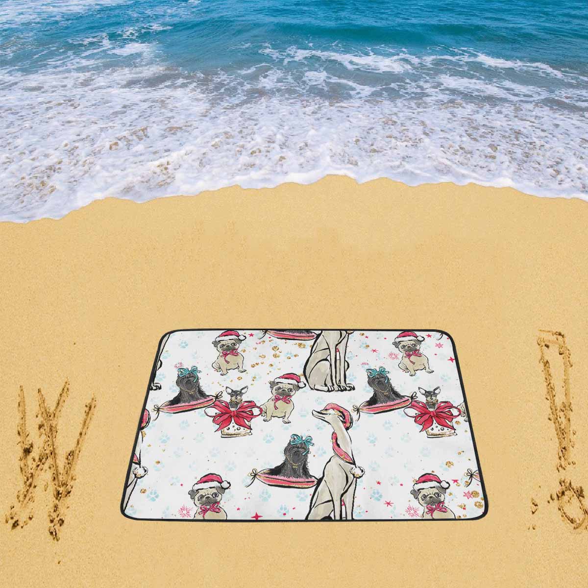 Dog Christmas  Beach Mats 78"x 60"