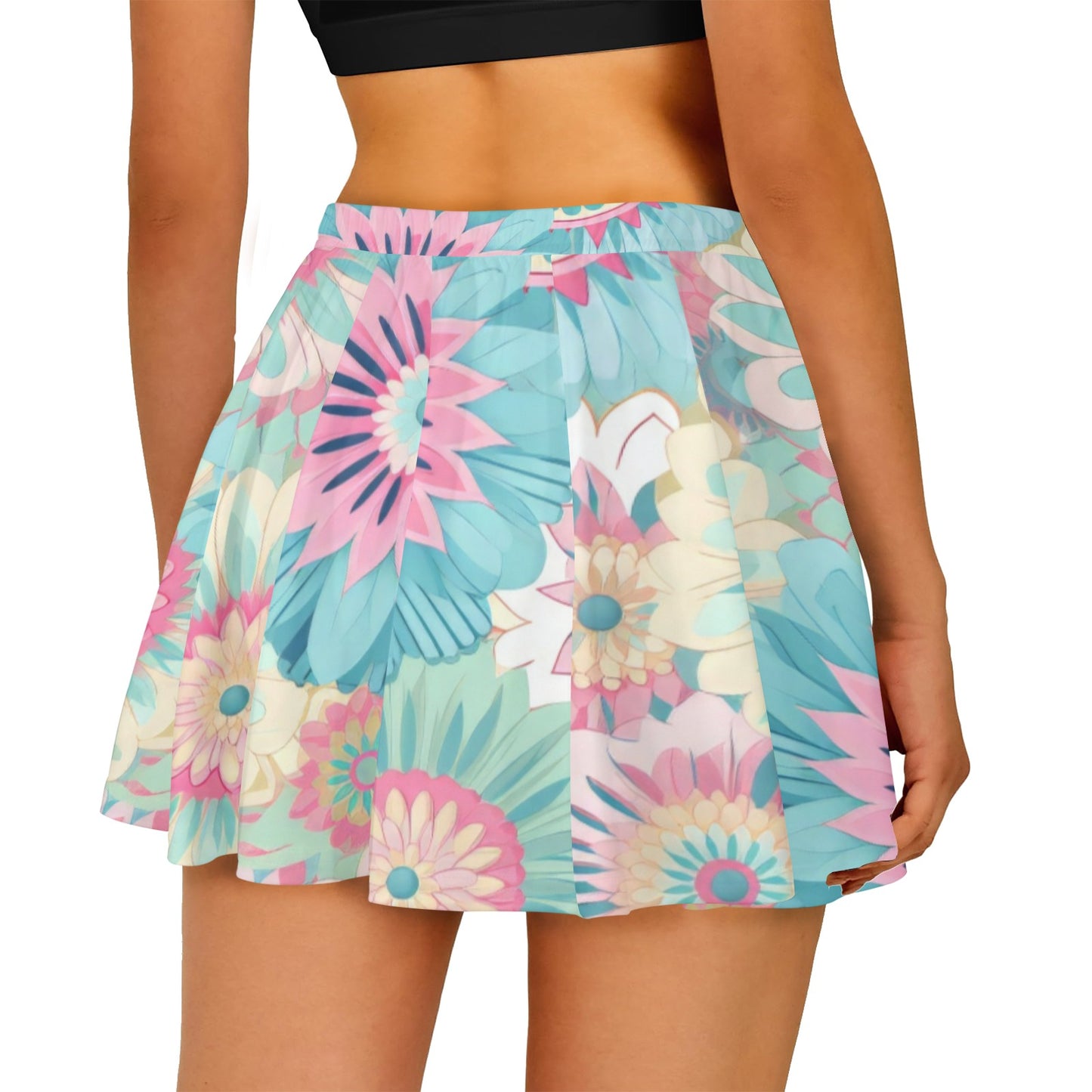 Mariner Skater Skirt 70's 80's 90's Boho Floral All Over Print Skater Skirt (Model D69)