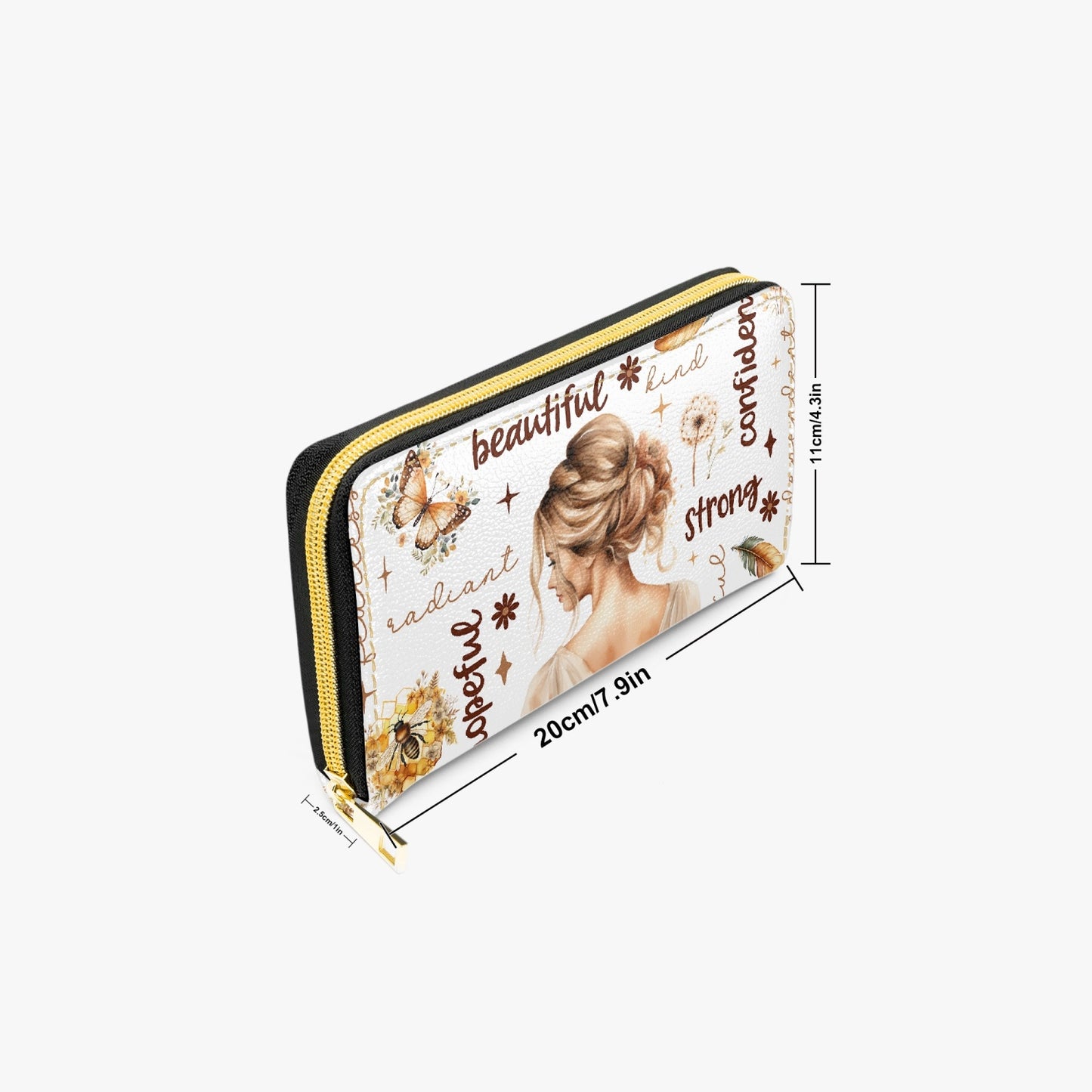 Long Type Zipper Purse - Affirmations - Blonde Hair