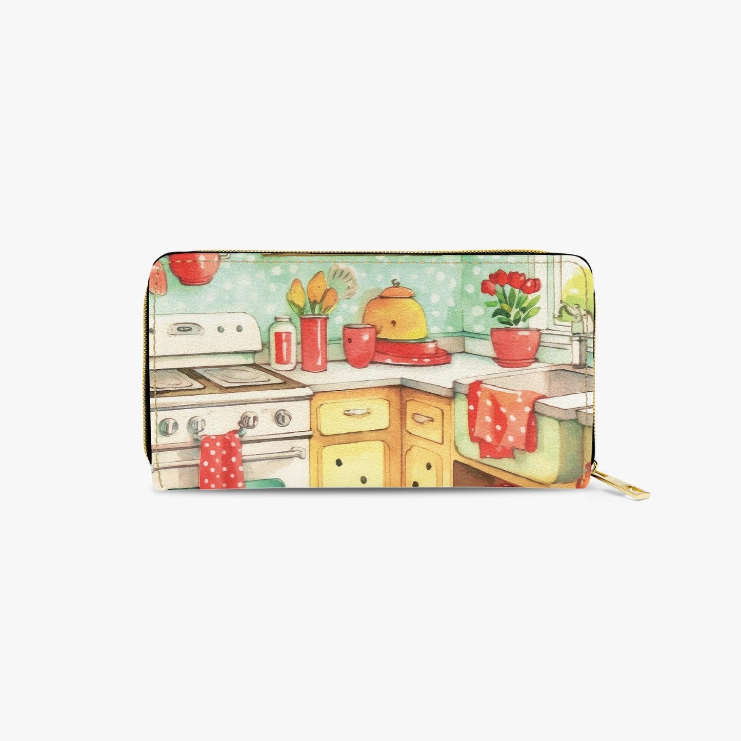 Long Type Zipper Purse - Retro Kitchen