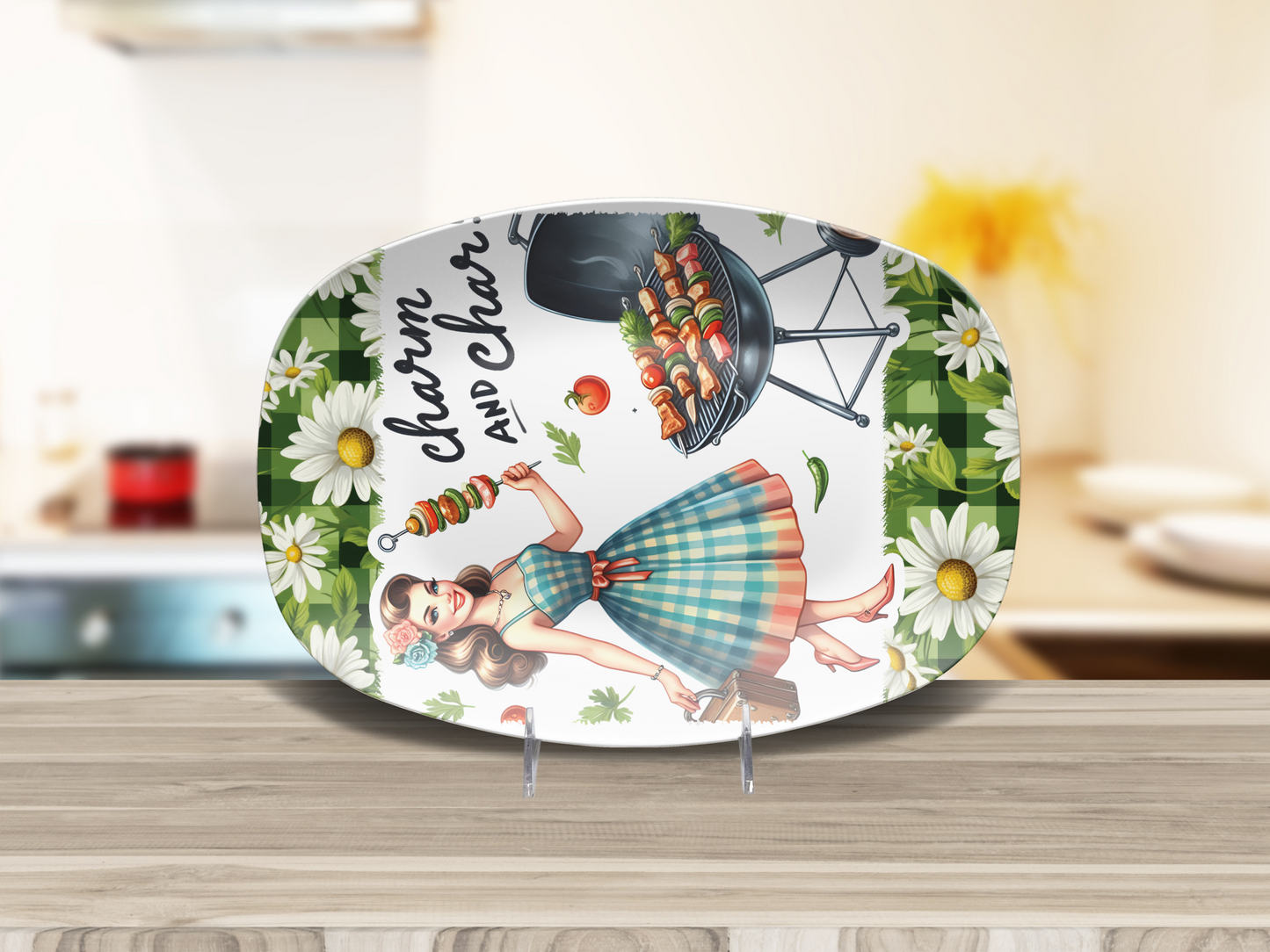 BBQ Platter Charm and Char 10"x14" Platter