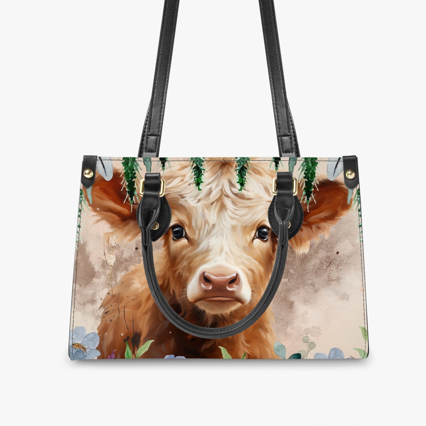 Women's Tote Bag - Long Strap - Highland Cow