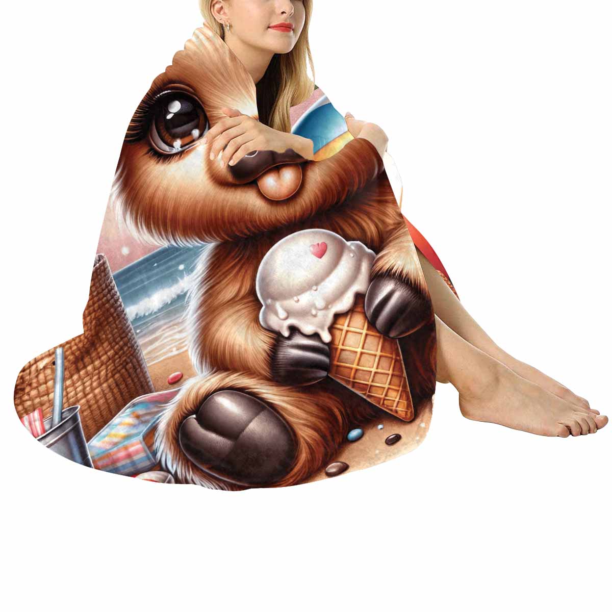 Highland Cow Awd35120  Circular Micro Fleece Blanket 60"