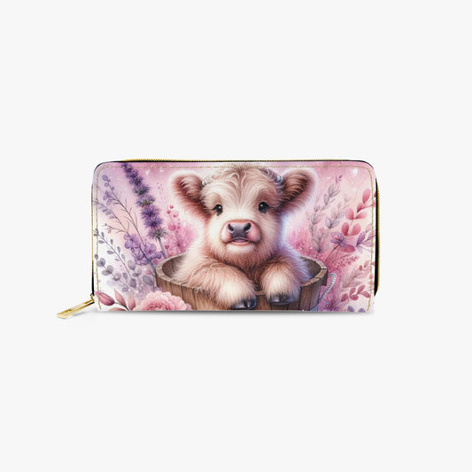 Long Type Zipper Purse - Highland Cow