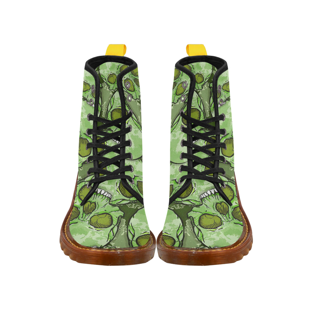 Green Skull Martin Boots For Women Model 1203H