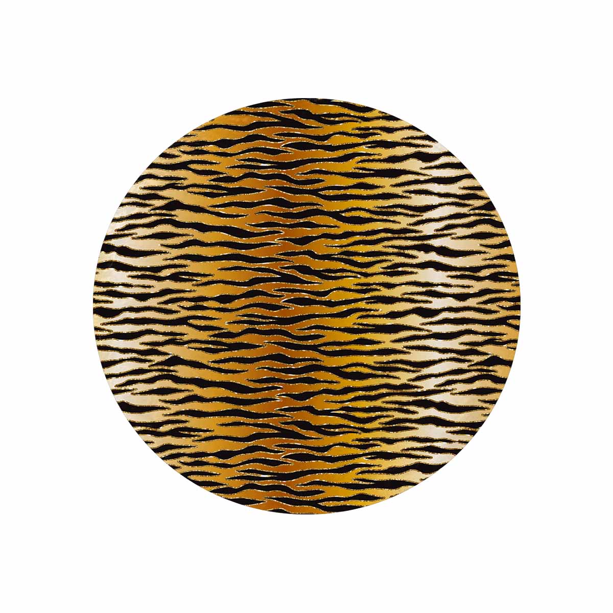 Glitter Gold Animal Print  Circular Micro Fleece Blanket 47"