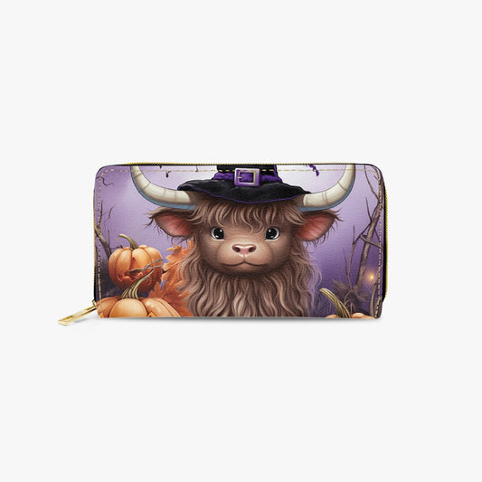 Long Type Zipper Purse - Highland Cow