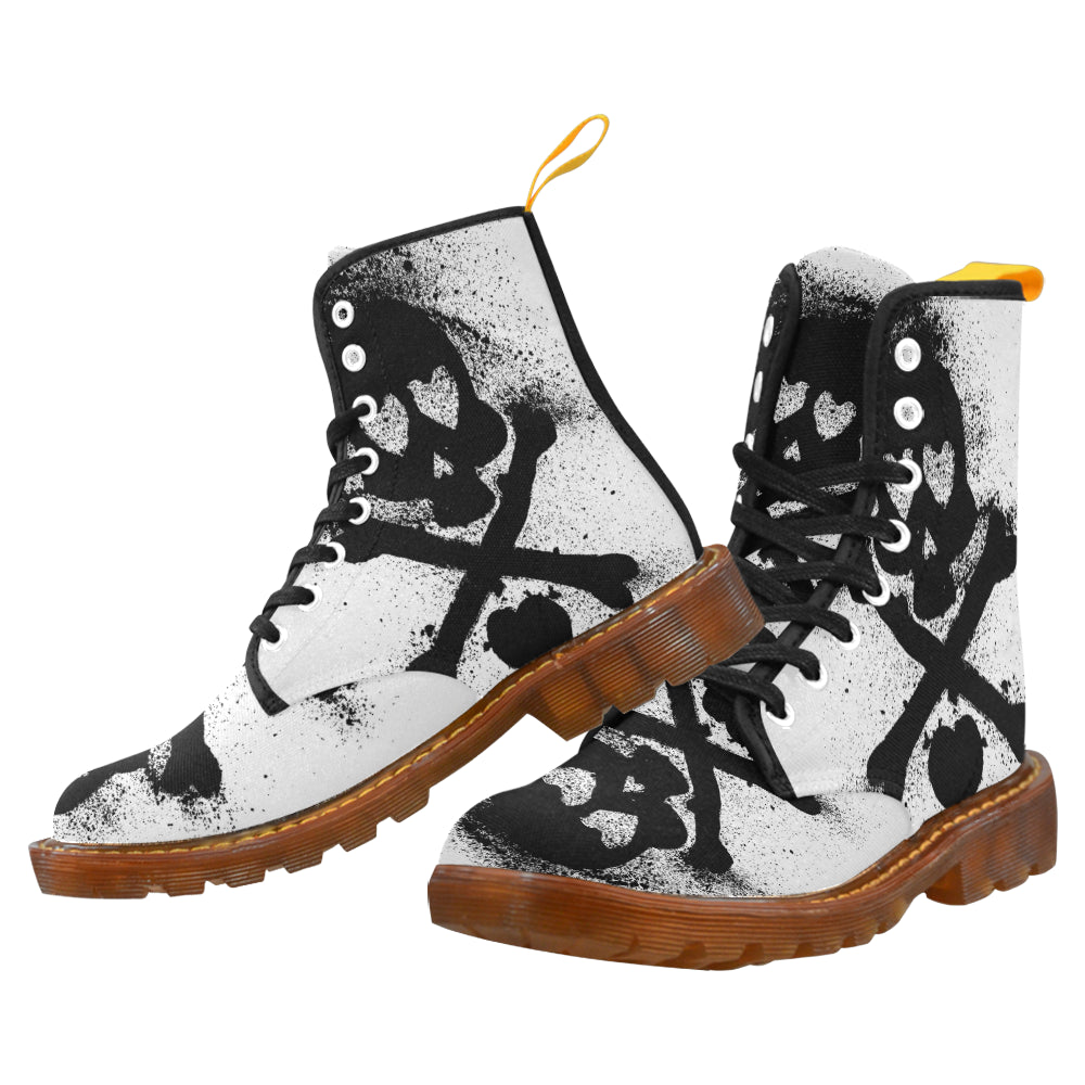 skull doodle honey Martin Boots For Men Model 1203H