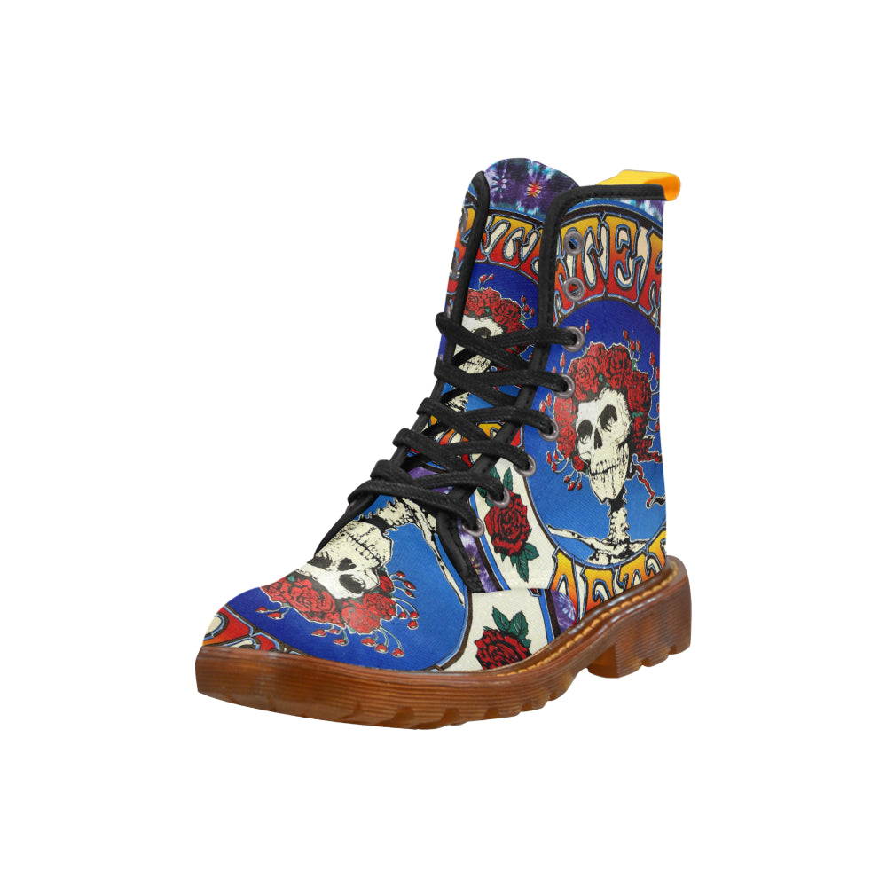 flower skull Martin Boots For Women Model 1203H