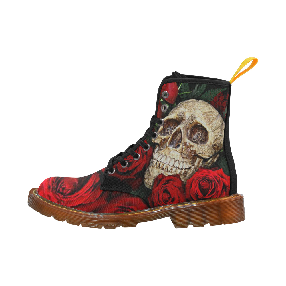 Rose & Skull Martin Boots For Women Model 1203H