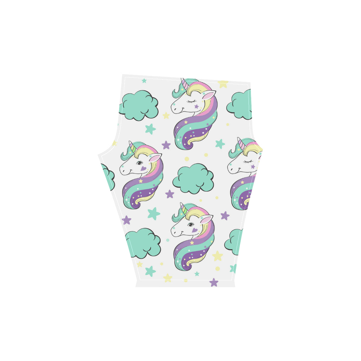 Unicorn in the clouds Pop Art Women's Low Rise Capri Leggings (Invisible Stitch)