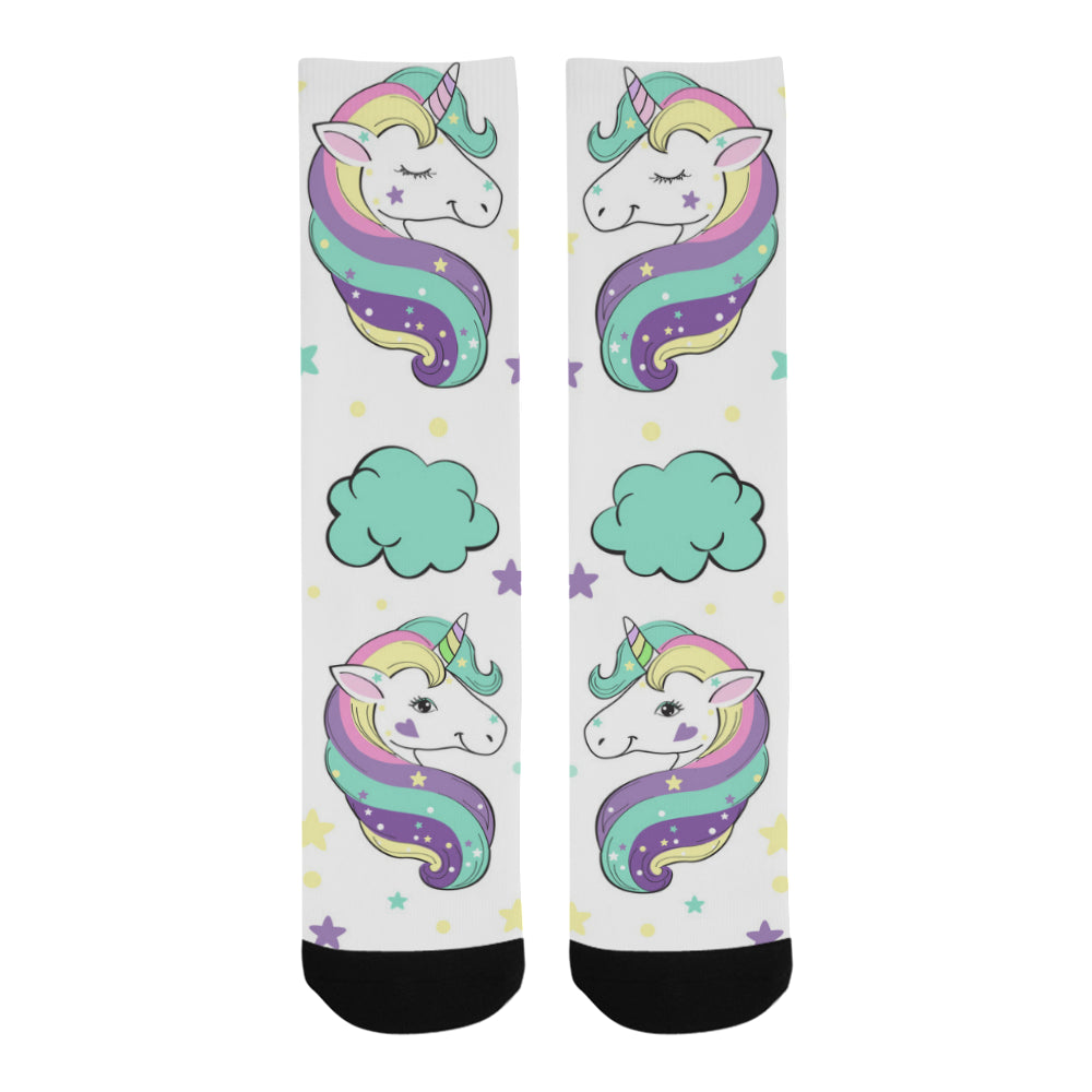 Unicorn in the clouds Pop Art Trouser Socks