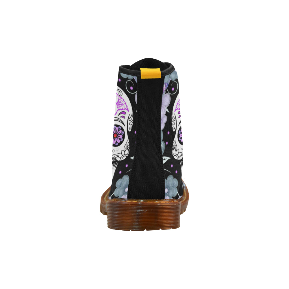 flower skull Martin Boots For Women Model 1203H