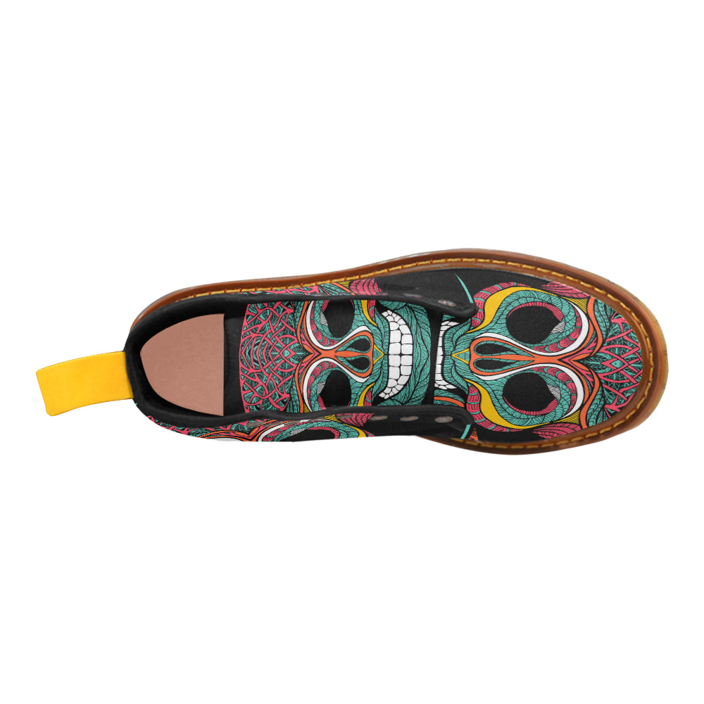 Flowers Skull Martin Boots For Women Model 1203H