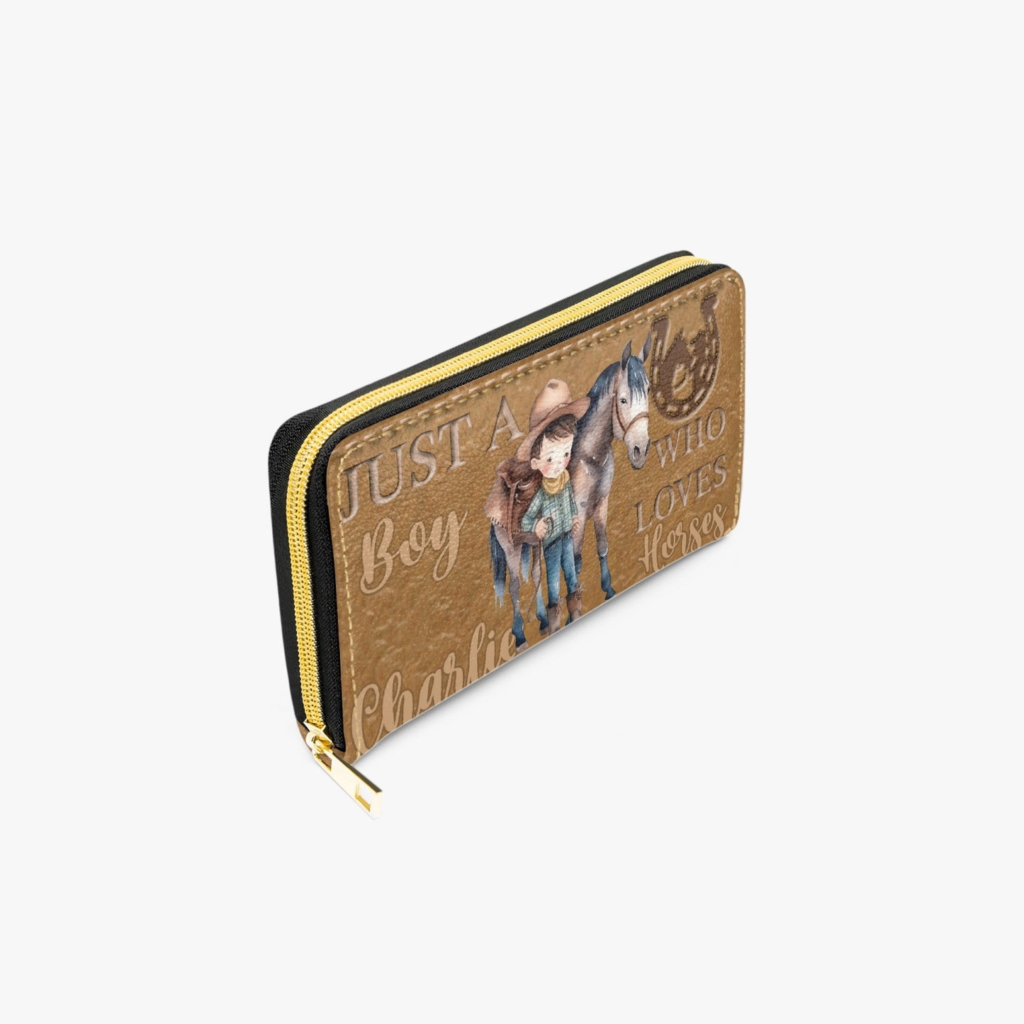 Long Type Zipper Purse - Just a Boy Who Loves Horses