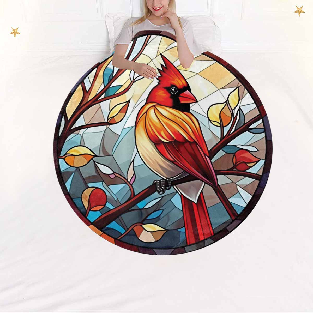 Cardinal_Awd35159  Circular Micro Fleece Blanket 47"