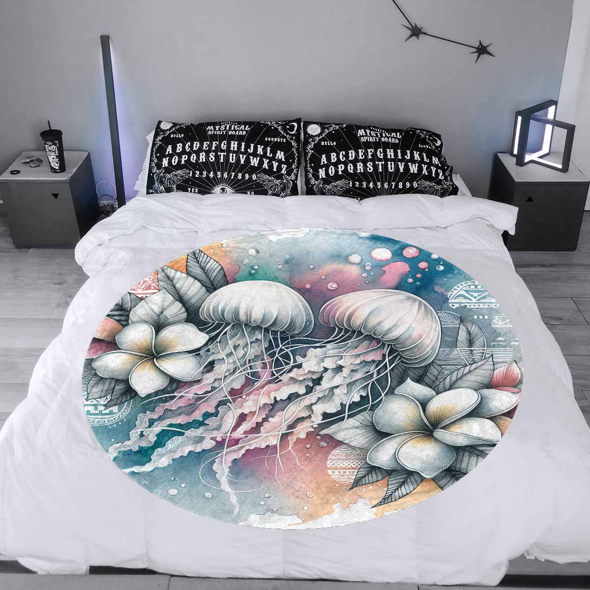 Sea_Animals_Jellyfish_Awd351100  Circular Micro Fleece Blanket 47"