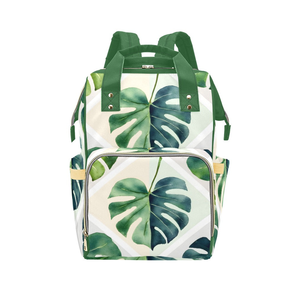Monsteria Large Cream Bg Multi-Function Diaper Backpack/Diaper Bag (Model 1688)