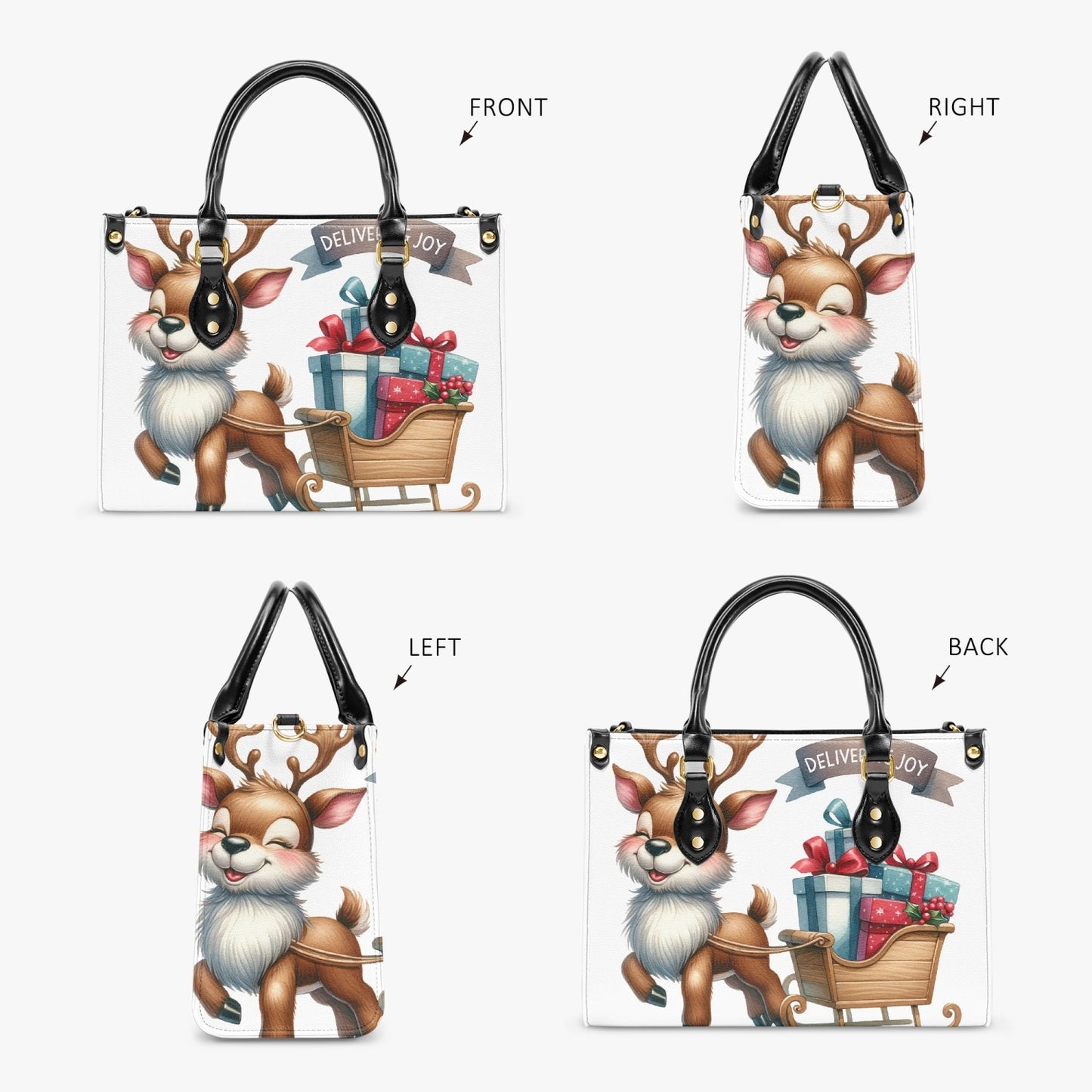 Women's Tote Bag - Christmas - Reindeer Sleigh - Delivering Joy