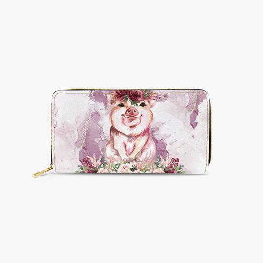 Long Type Zipper Purse, Pig, awd-1361