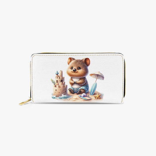 Long Type Zipper Purse, Quokka at the Beach, awd-1325