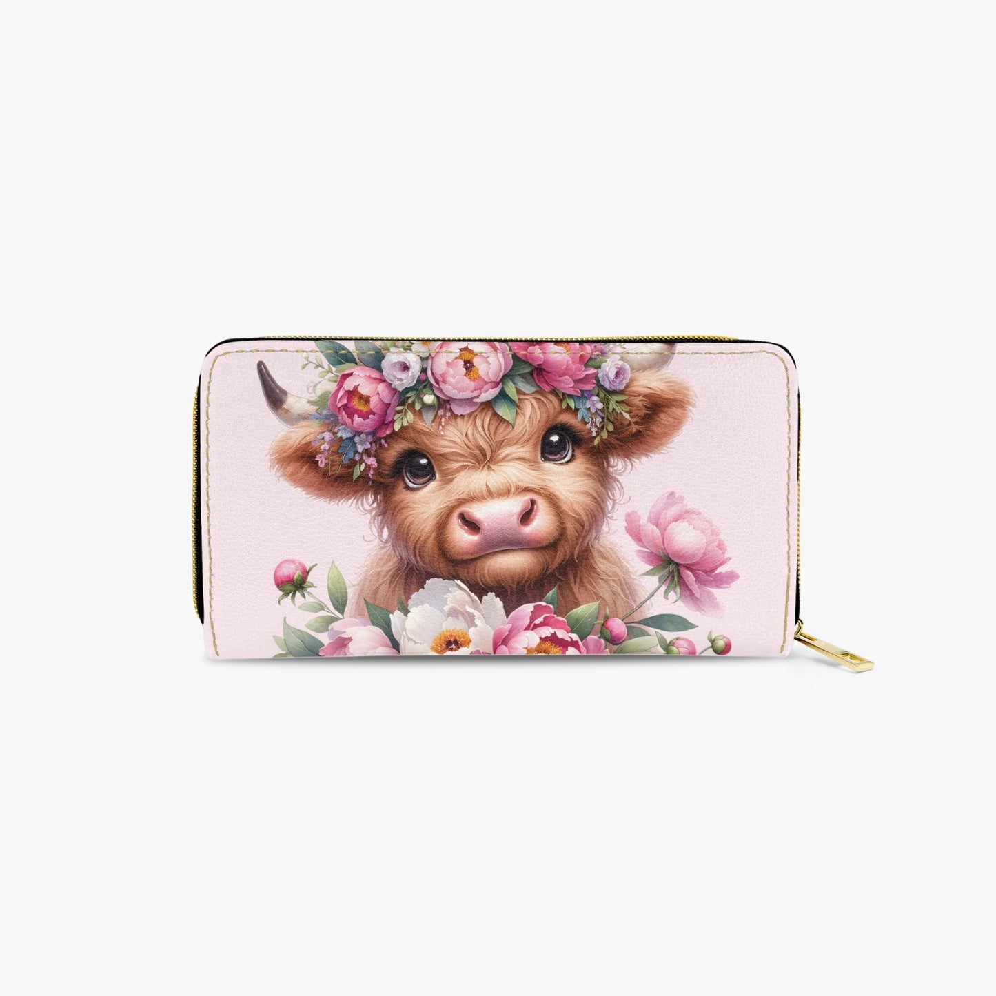 Long Type Zipper Purse - Highland Cow