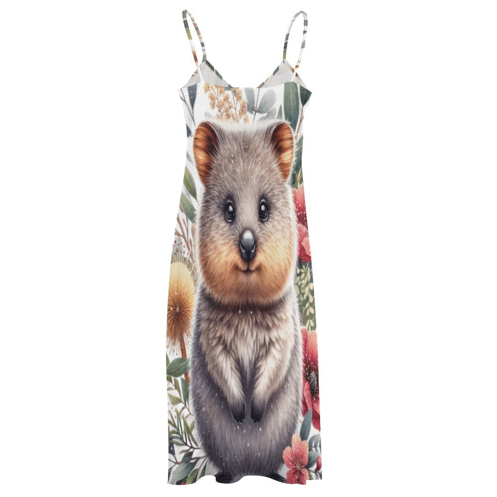 Australian Animals Quokka Spaghetti Strap Ankle-Length Dress Long dress