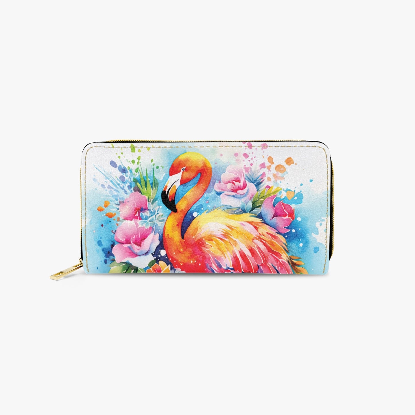 Long Type Zipper Purse - Flamingo